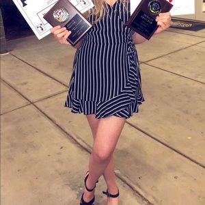 Ash & Violet B&W Striped Romper from Belk